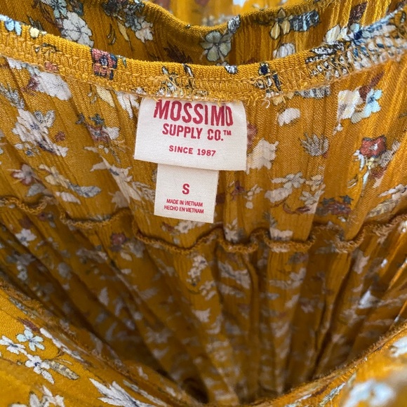 Mustard Yellow Floral Off the Shoulder Dress - Picture 3 of 4